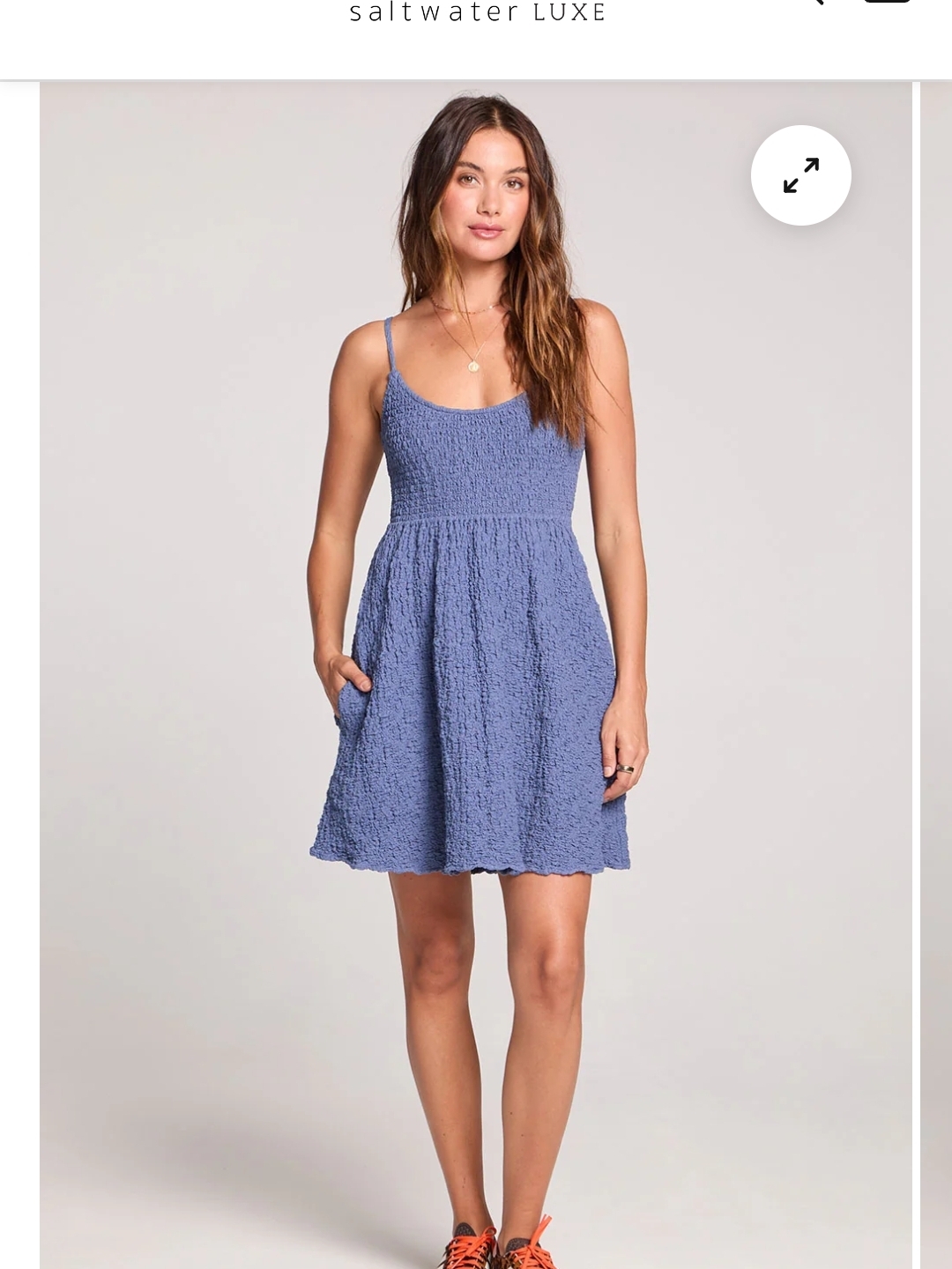 Saltwater Luxe Blue Smocked Mini Dress. Nwt